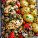Garlic Herb Chicken with Mushrooms & Roasted Potatoes