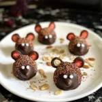 Halloween Dessert - Strawberry and Chocolate fudge mice