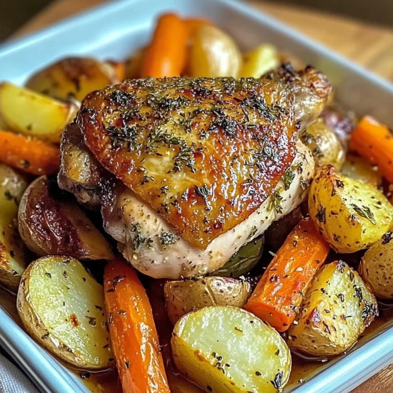 Herb-Roasted Chicken Thighs with Golden Potatoes & Sweet Carrots