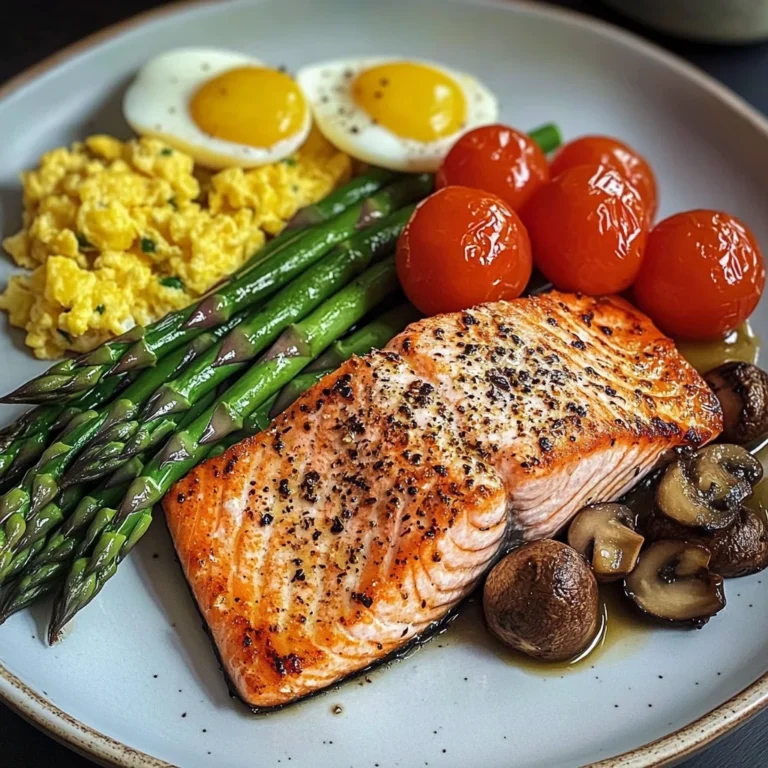 Nourishing Pan-Seared Salmon with Asparagus and Scrambled Eggs Recipe