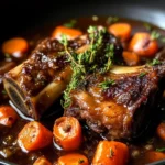 Red Wine Braised Lamb Shank with Carrots & Herbs