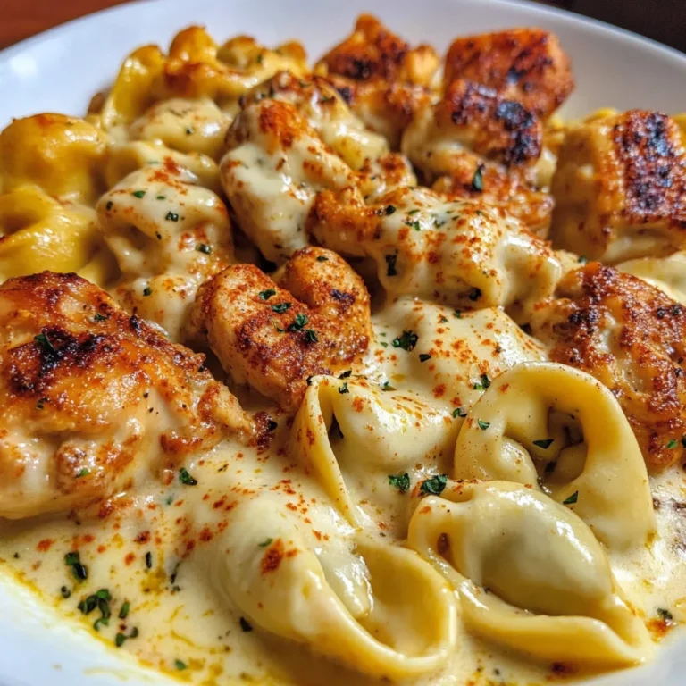 Velvety Cajun Chicken Tortellini with Three-Cheese Sauce
